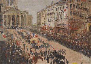 The funeral of Victor Hugo, procession on rue Soufflot, 06–1885.