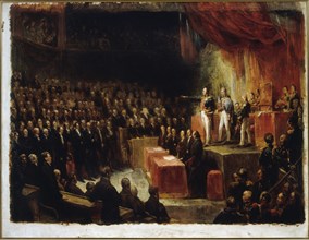 Louis-Philippe taking the oath before the chambers, August 9, 1830.