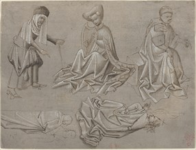 Studies for Six Figures (sheet from a model book) [recto], c. 1450/1460.