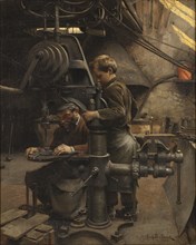 Un Patron (The lesson of the Apprentice) , 1888. Creator: Buland, Jean-Eugène (1852-1926).