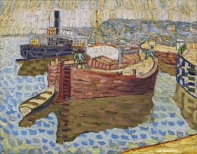 Houseboats on the Dnieper, 1907. Private Collection.