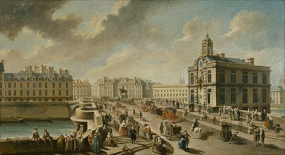Pont-Neuf and Samaritaine pump, seen from Megisserie quay, 1777.