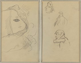 Eye and Part of Face; A Breton Woman and Two Men [recto], 1884-1888.