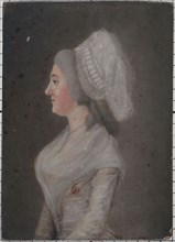 Portrait of a woman from the revolutionary period, between 1789 and 1799.