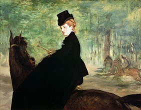 The Horsewoman. Portrait of Marie Lefébure, 1870-1875. Creator: Manet, Édouard (1832-1883).
