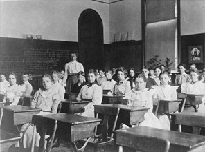 Children seated in classroom, Washington, D.C., (1899?).