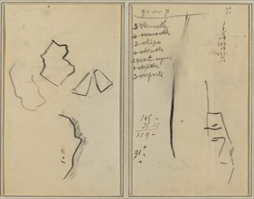 A Profile and Four Shapes; Sketch of a Man's Head [recto], 1884-1888.