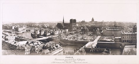 Panorama taken from the St Jacques tower, 4th arrondissement, Paris, 1867.
