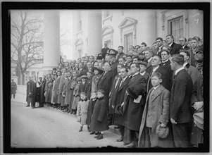 President Taft and group on White House steps, between 1910 and 1917.