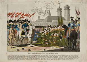 The Second battle of Wawer on 31 March 1831, 1831. Private Collection.