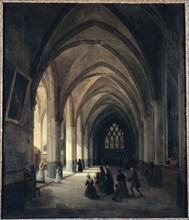 Inner view of the Saint-Benoit-le-Bestoune church: southern nave, 1838.