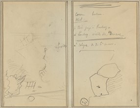 Head of a Monkey; Inventory of Bottles and Beverages [verso], 1884-1888.