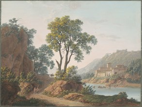 River Landscape with Castles and Travellers, 1817.