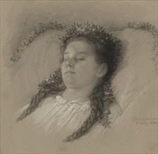 A Girl on Her Deathbed with a Crown of Flowers, 1882.