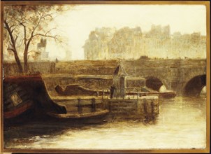 Pont-Neuf and Ile de la Cite, seen from the Quai Conti, 1902.