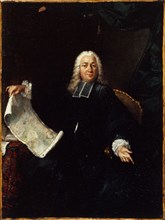 Portrait of Father Jean de Lagrive (1689-1757), geographer and engraver, c1740.