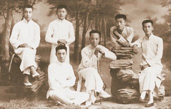 Zhou Enlai as student of Nankai school, with his teachers and friends , 1916. Private Collection.