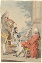 Monsieur and Madame Blizet with Monsieur Le Roy the Actor, c. 1765.