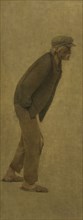 La Bouchée de pain : homme courbé en avant, mains dans les poches, c.1904.