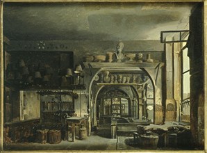 Workshop of the goldsmith Odiot (1763-1850), rue Saint-Honore, c1822.