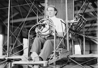 Paul Peck, Commercial Aviator - In Curtiss Type Plane; College Park, 1911. Creator: Harris & Ewing.