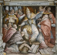 The Excommunication of Frederick II by Pope Gregory IX, 1573. Creator: Vasari, Giorgio (1511-1574).