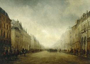 Review passing by the Prince-President on the Grand Boulevards, 1852.