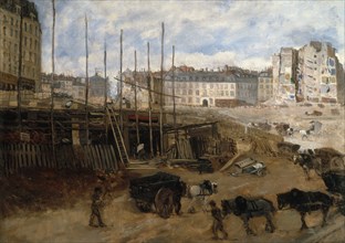 Building the avenue de l'Opera, in 1878, 1st and 2nd arrondissements, Paris, 1878.