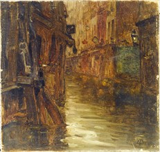 Rue de Bièvre, view of boulevard Saint-Germain (1910 floods), 1910.