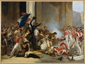 Capture of the Louvre, July 29, 1830; massacre of the Swiss guards, c1832.