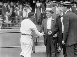 Baseball, Professional, Champ Clark, Shaking Hands with Clark Griffith, 1912.