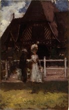 Étude pour un tableau non identifié, montrant l'hippodrome de Deauville, c1905.