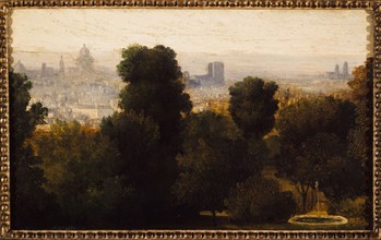 Paris seen from the heights of Belleville, around 1840, current 19th arrondissement.