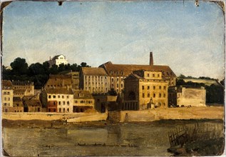 Refinery and the Delessert garden, in Passy, ??seen from the left bank (circa 1820).
