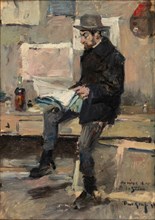 Portrait of Henri Le Sidaner (1862-1939) in his studio , 1891. Creator: Graf, Paul Edmund (1866-1903).