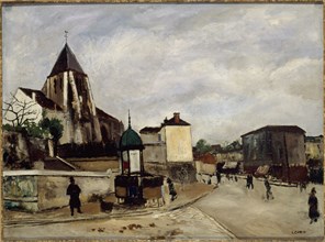Saint-Germain-de-Charonne church, Place Saint-Blaise and rue de Bagnolet, c1920.