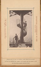 Gustave Eiffel and another man on top of the Eiffel Tower, 1889. Private Collection.