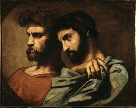 Etude de détail pour "Les Romains de la décadence" : Les deux philosophes, 1847.