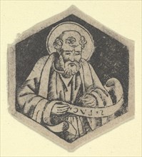 St Luke the Evangelist, holding a banderole (possibly a modern impression), ca. 1480-1520.