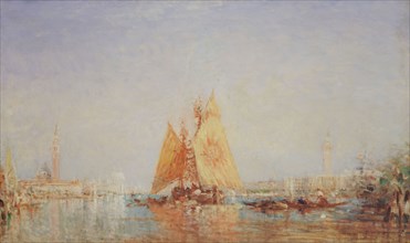 Venise, Trabaccolo à la voile jaune, between 1870 and 1890.