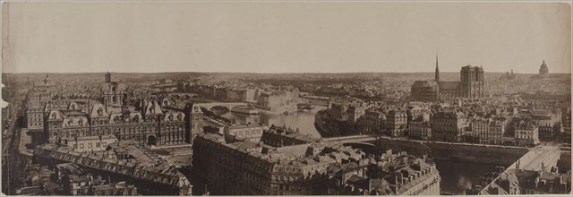 Panorama taken from Saint-Jacques tower, 4th arrondissement, Paris, between 1845 and 1864.