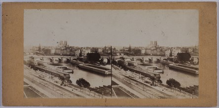 Panorama taken from the Louvre, 1st and 4th arrondissements, Paris, between 1850 and 1860.