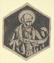 St Matthew the Evangelist, holding a banderole (possibly a modern impression), ca. 1480-1520.
