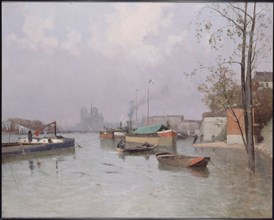 Flood of the Seine, near the Saint-Martin canal, in November 1896.
