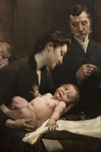 The work of a drop of milk at the Belleville Dispensary (triptych), 1903.