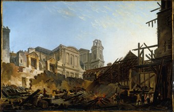 Saint-Germain fair after a fire of the night of March 16 to 17, 1762, c1762.