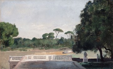 Jardins de la Villa Borghèse vus depuis la Villa Médicis à Rome, c.1859 — 1860.