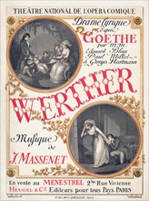 Poster for the premiere of the Opera Werther by Jules Massenet  , 1893. Private Collection.