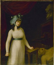 Portrait of Charlotte Corday (1768-1793) in the moment after she assassinated Marat, c1793.