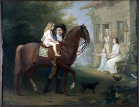 The Painter and his family, in front of a country house, between 1797 and 1798.